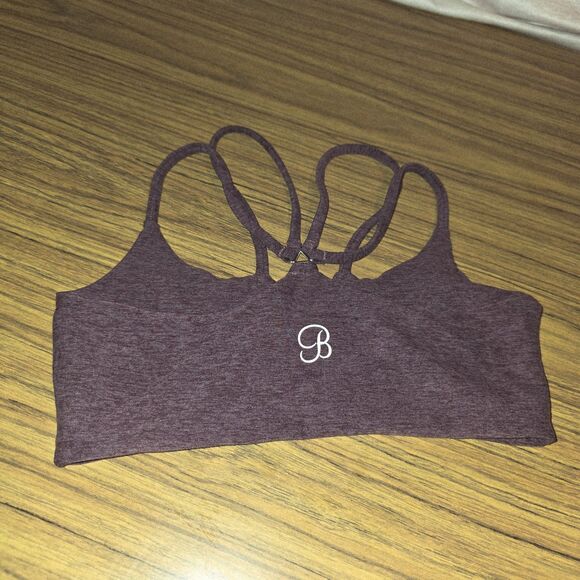 BOMBSHELL SPORTSWEAR 2pc XS Purple Logo Sports Bra Magenta Mohawk Leggings Lot - Picture 3 of 7